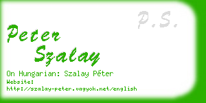peter szalay business card